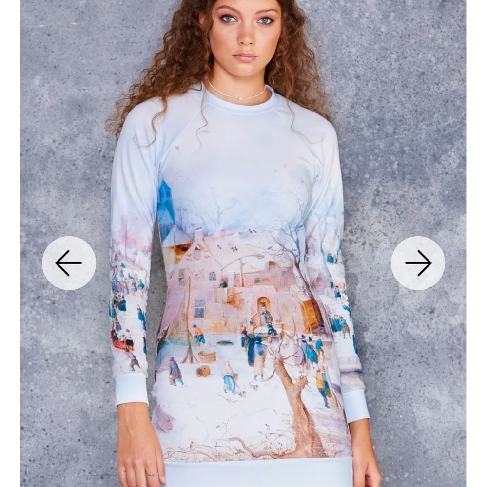 BLACKMILK WINTERSCAPE SWEATER DRESS - SIZE LARGE